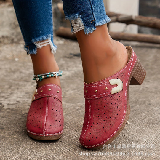 Damen Clogs mit atmungsaktivem Design und eleganten Perforationen R&B