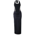 Damen Elegantes Maxikleid mit raffiniertem Spitzenoberteil und fließendem Rock EB