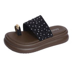 Damen Stylish Zehentrenner-Sandalen mit komfortabler gepolsterter Sohle und dekorativem Riemen R&B