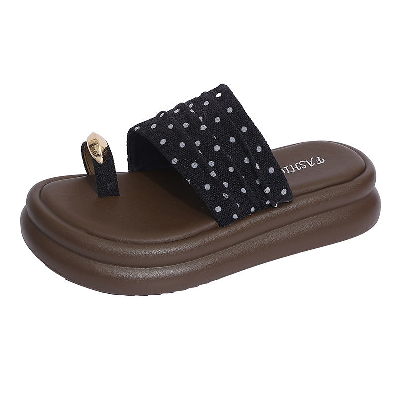 Damen Stylish Zehentrenner-Sandalen mit komfortabler gepolsterter Sohle und dekorativem Riemen R&B