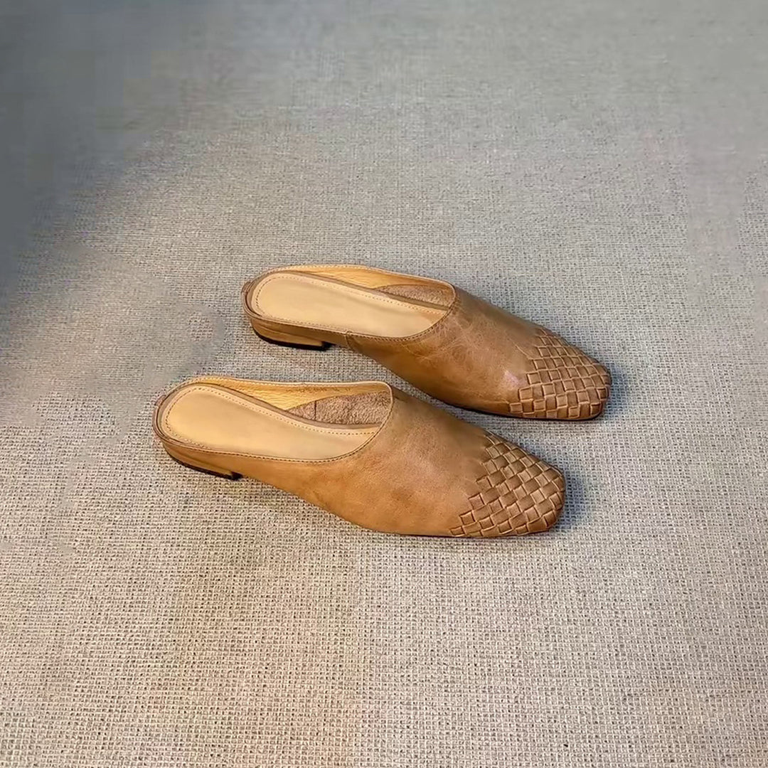 Damen Mules mit geflochtenem Design und bequemer Sohle R&B
