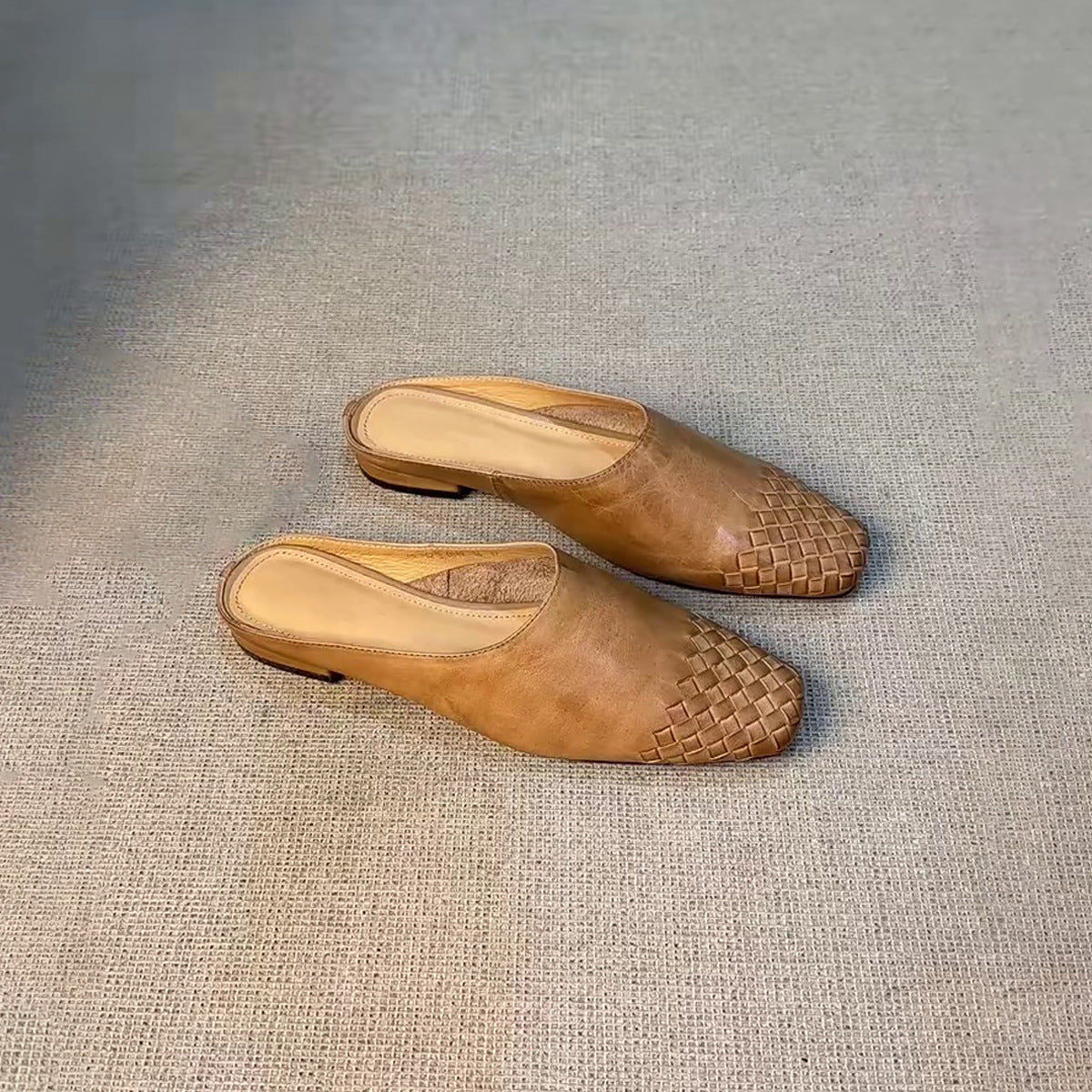 Damen Mules mit geflochtenem Design und bequemer Sohle