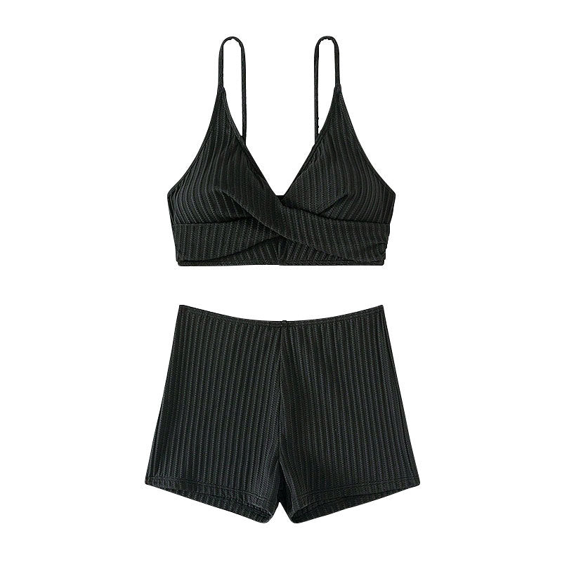 Damen Hochwertiges Zweiteiler Bikini-Set mit Wellenmuster R&B