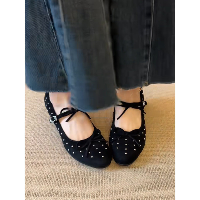 Damen Elegante Ballerinas mit funkelnden Nieten und bequemer Sohle