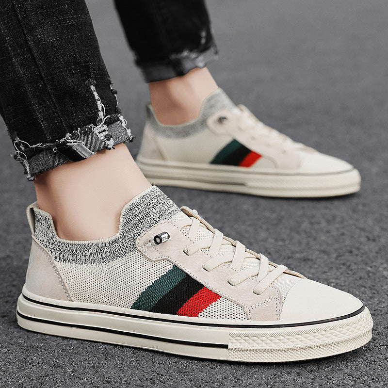 Damen lässige und luftige Sneakers mit elastischem Kragen und modischem Streifen R&B