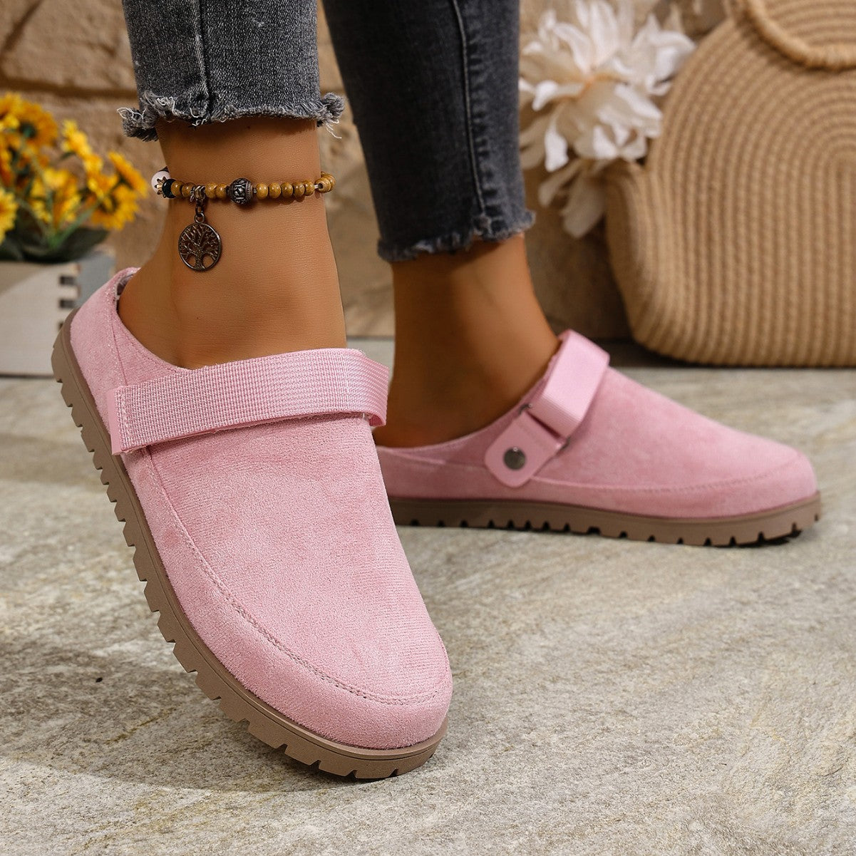 Damen Komfortable Clogs mit verstellbarem Riemen R&B