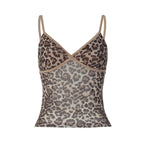 Damen Trägertop mit Leopardendruck und transparenter Verarbeitung R&B
