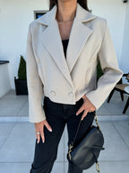 Damen schicke taillierte Blazerjacke mit doppelter Knopfleiste R&B