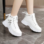 Damen warme High-Top Sneakers mit flauschigem Innenfutter und modischem Design R&B