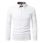 Herren Langarm Poloshirt mit außergewöhnlichem Kragen-Design R&B