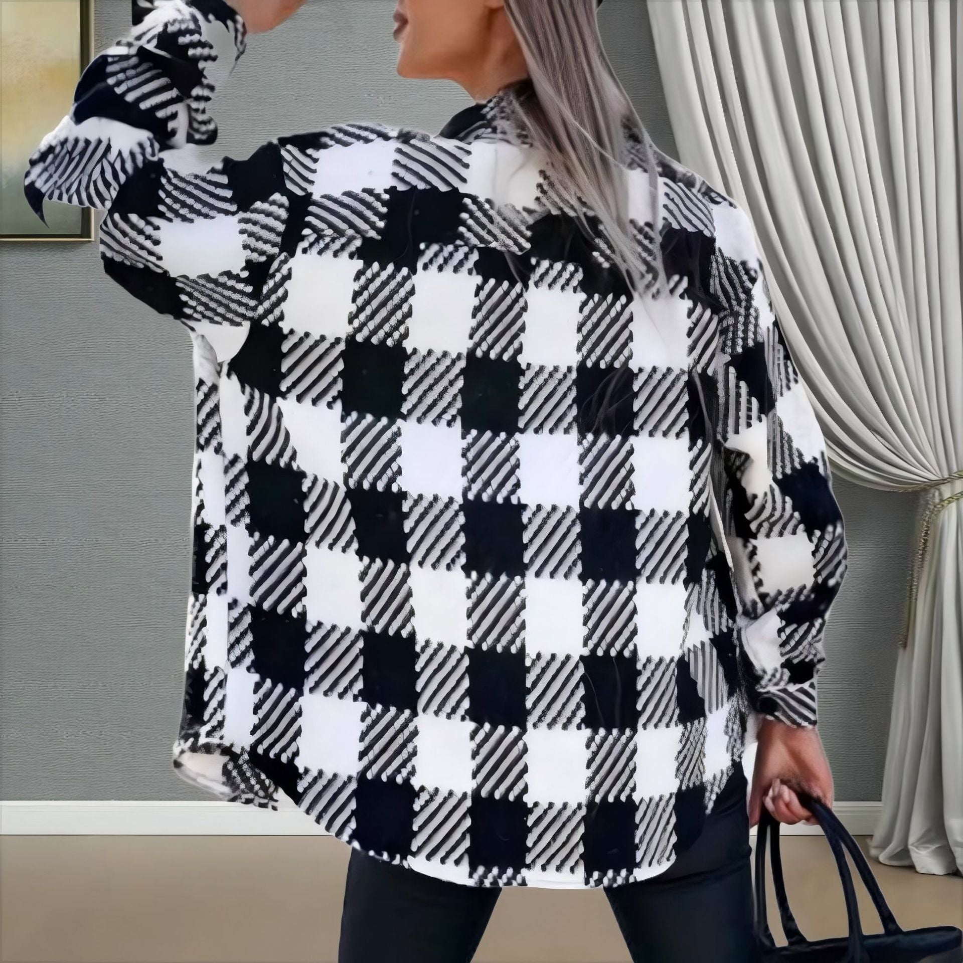 Damen Oversized Karobluse R&B