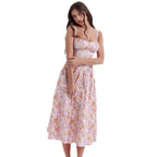 Damen Sommerliches Maxikleid mit floralen Einsätzen und tailliertem Oberteil R&B