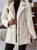 Damen Flauschiger und eleganter Teddy-Mantel mit aufwendiger Struktur