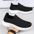 Damen nan gestrickter Sockensneaker mit stoßdämpfender Keilsohle und nahtlosem Slip-On R&B