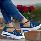 Damen Sportliche Plateau-Sneaker mit offenen Riemen R&B