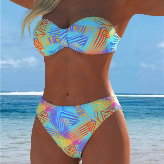 Damen Bikini-Set mit floralem Leopardenmuster und komfortablem Schnitt R&B
