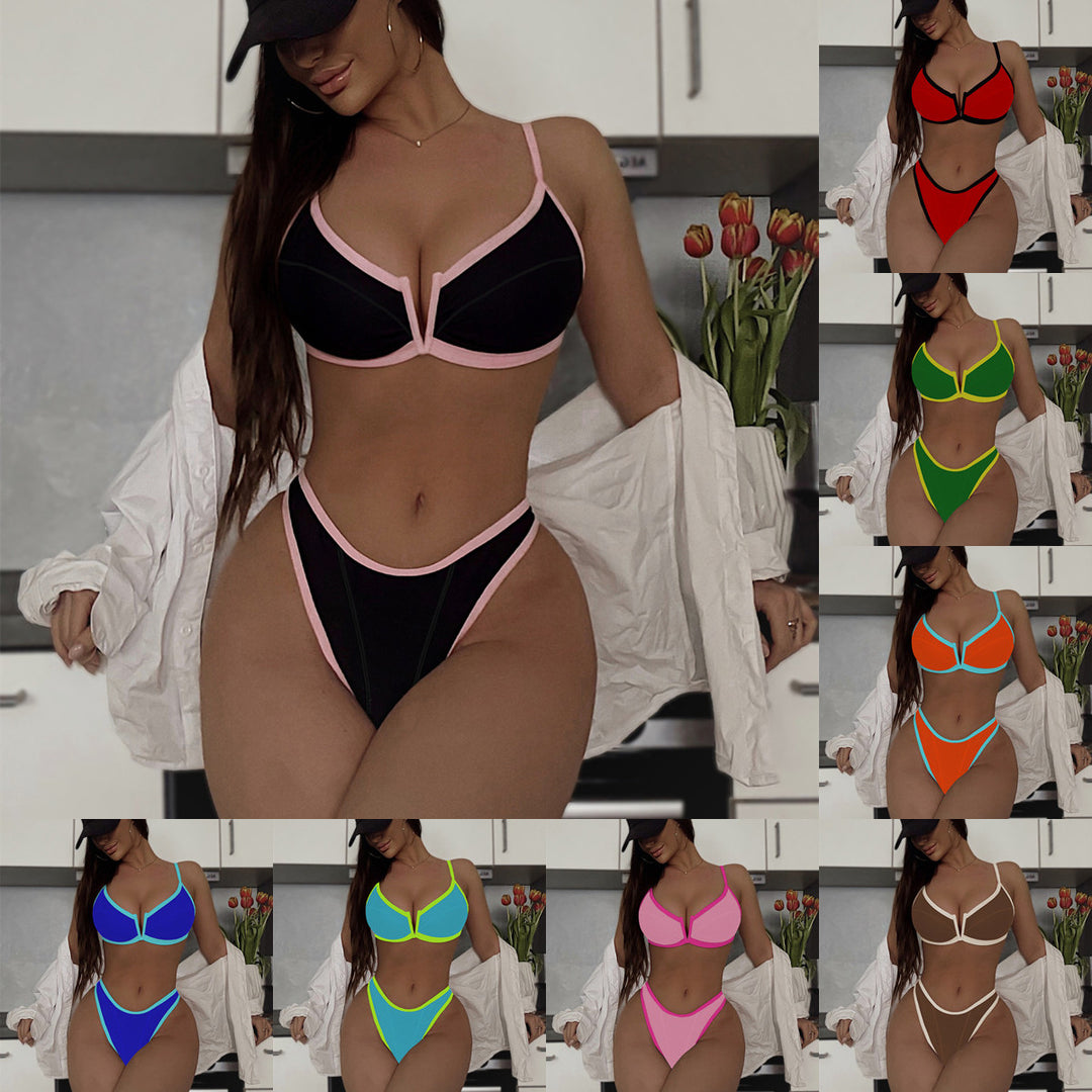 Damen Push-up Bikini mit stylischem V-Ausschnitt R&B
