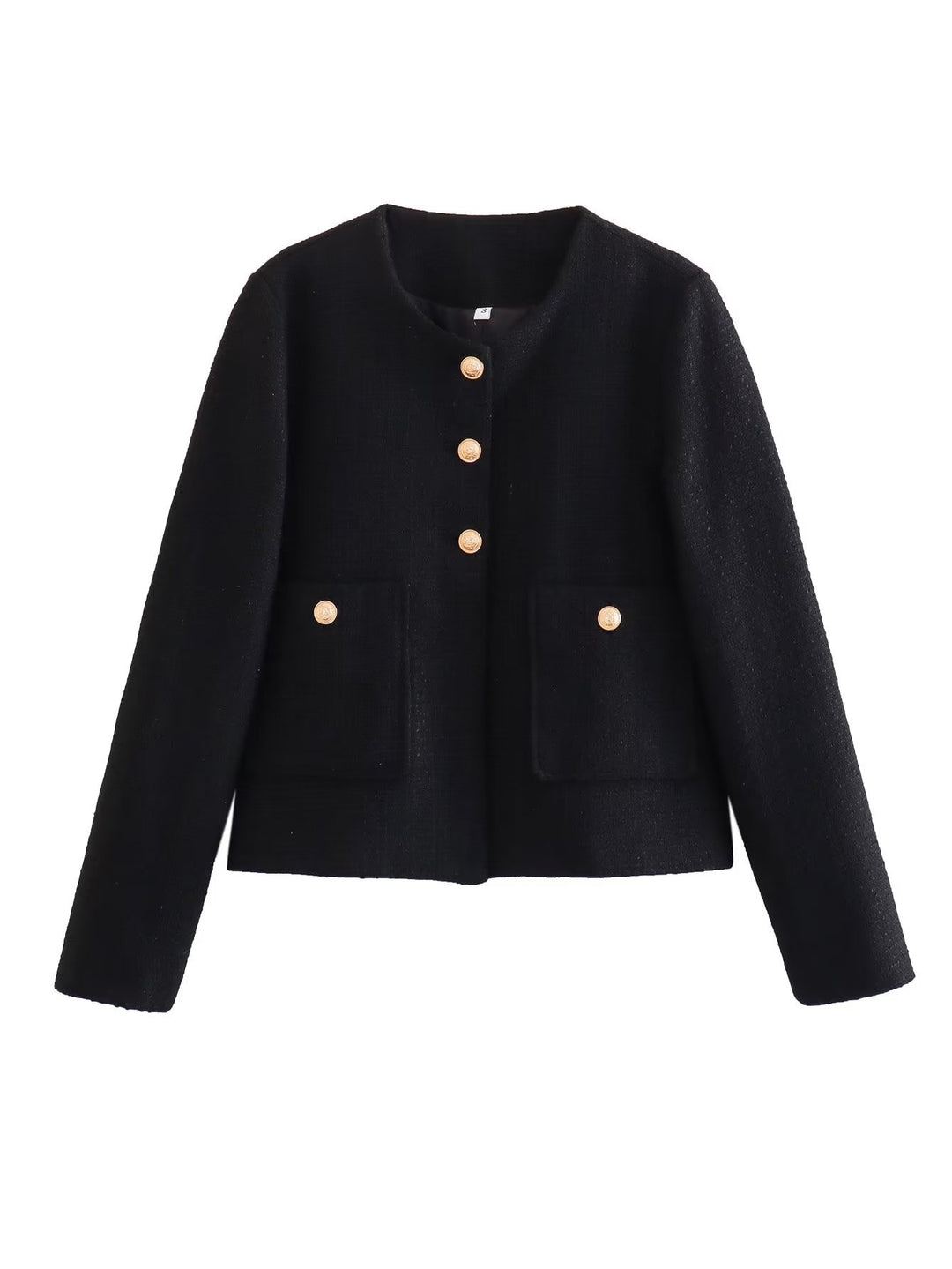 Damen Kurze Tweedjacke mit dekorativen Knöpfen R&B