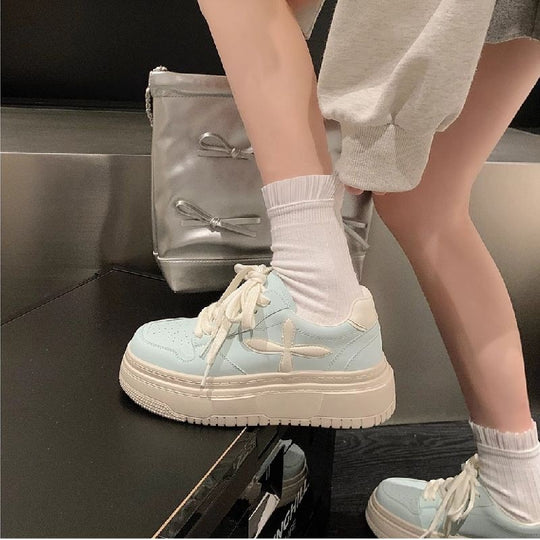 Damen modische Sneaker mit extrahoher Plattform und atmungsaktiver Oberfläche R&B