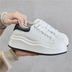 Damen Modische Plateau Sneakers mit elastischen Schnürsenkeln und trendiger Silhouette R&B