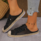 Damen Slip-On Sneaker mit modischem Netzdesign und geflochtenem Fußbett R&B