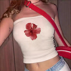 Damen Bandeau-Top mit auffälligem Statement-Aufdruck R&B