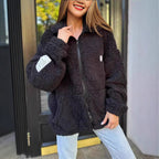 Damen Kuschelige Fleecejacke mit hohem Kragen und praktischen Taschen R&B