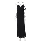 Damen Maxikleid mit verführerischem Schnitt und raffinierten Rüschendetails R&B