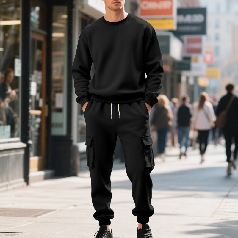 Herren gemütliches Freizeit-Set aus atmungsaktivem Stoff mit praktischen Taschen R&B
