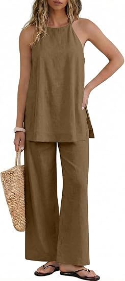 Damen Leichte und luftige Sommerhose mit Tanktop R&B