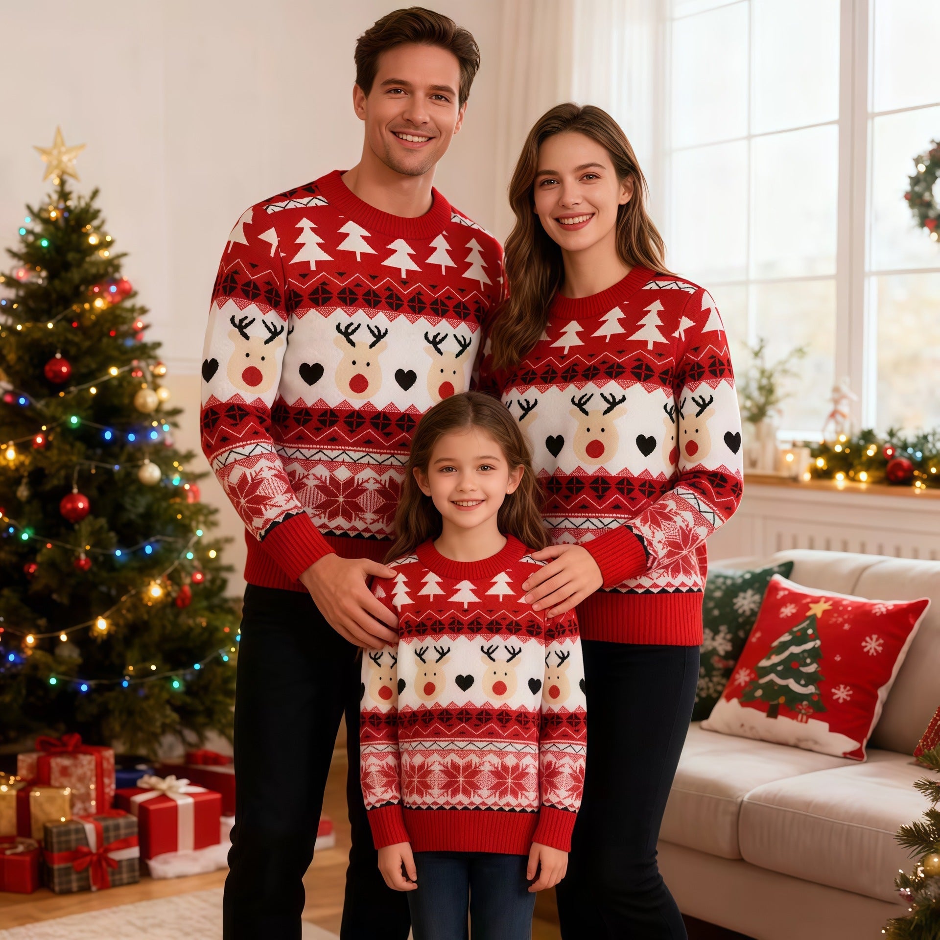R&B | Der stilvolle Weihnachtspullover rot Herren