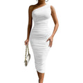 Damen Wickelkleid mit asymmetrischem Schnitt und Raffungen R&B