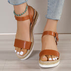 Damen Wedge-Sandalen mit verstellbarem Riemen und rutschfester Sohle R&B