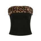 Damen Modisches Bustier mit Kunstfellkragen