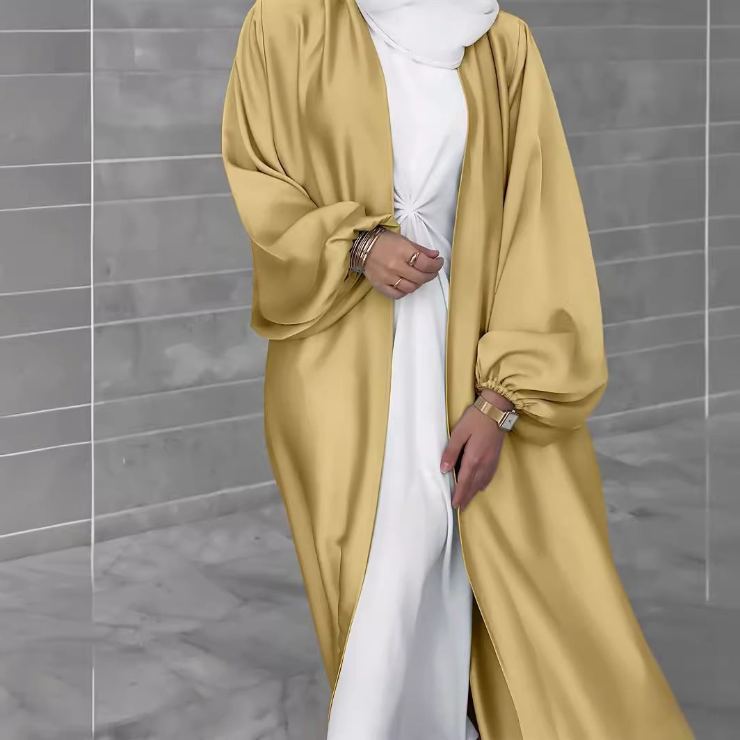 Damen eleganter Longcardigan aus fließendem Material mit weitem Schnitt R&B