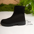 Damen nan gestrickte Sock-Stiefelette mit elastischem Rippbund stoßdämpfender Leichtsohle und robustem Traktorprofil R&B