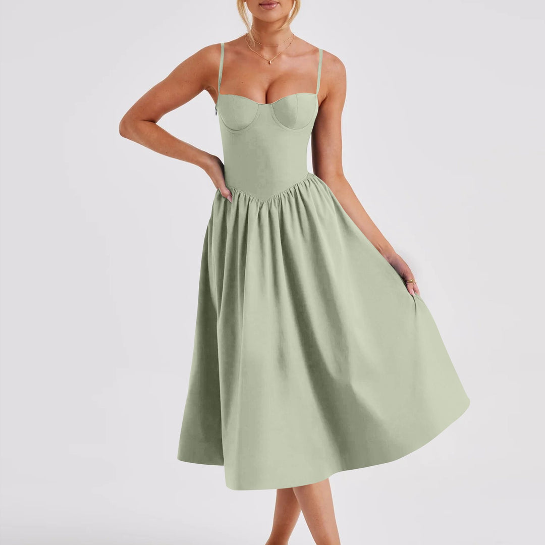 Damen Midi-Kleid mit taillierter Silhouette und A-Linie R&B