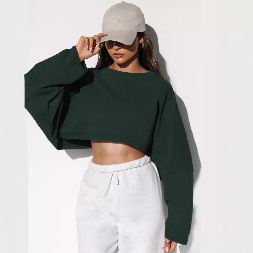 Damen lässiger Crop-Pullover R&B