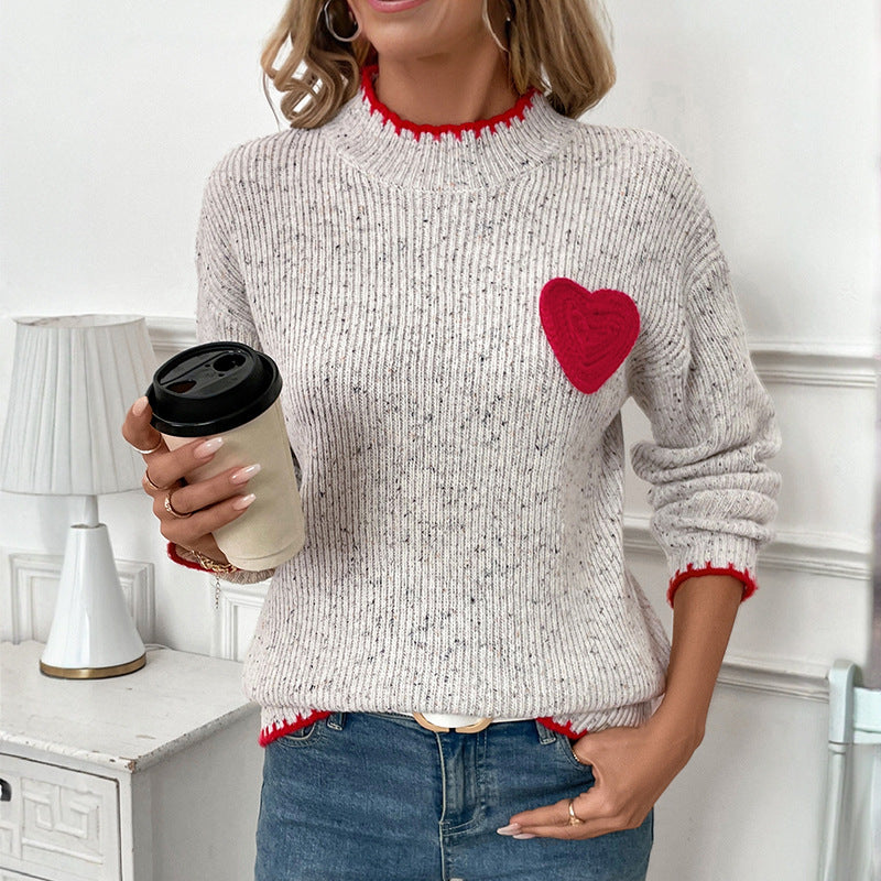 Damen Pullover mit Herzapplikation R&B