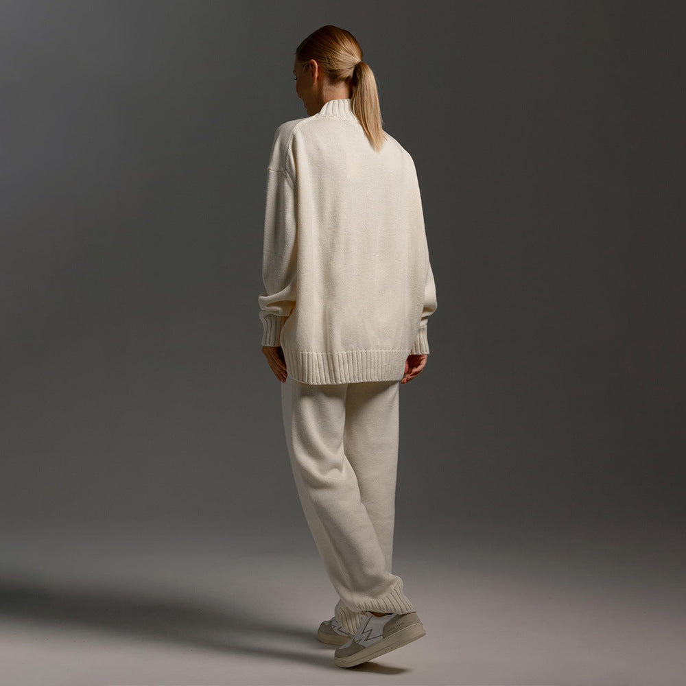 Damen Steckpullover und lässige Freizeithose Set R&B