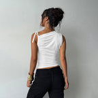 Damen Figurbetontes Top mit feinen Rüschendetails R&B