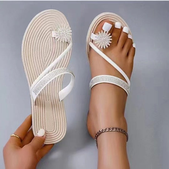 Damen Glamouröse Zehentrenner-Sandalen R&B