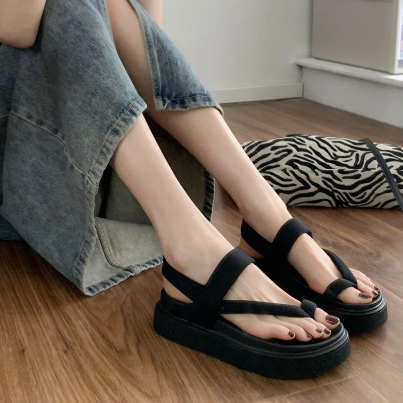 Damen komfortable Sandalen mit doppellagigem Riemendesign und rutschfester Sohle R&B