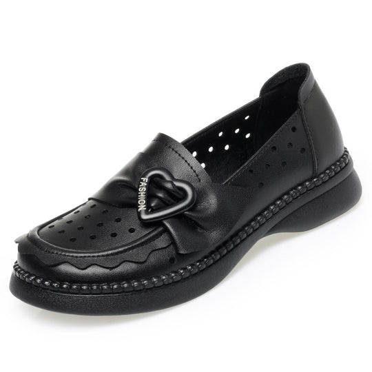 Damen Mokassins mit modischem Herzdetail und atmungsaktiver Perforation R&B