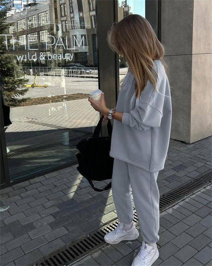 Damen lässiges Fleece-Loungewear-Set R&B