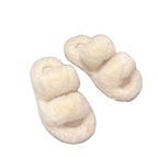 Damen Hausschuhe mit kuscheligem Flausche-Obermaterial und modischem Riemenverschluss EB