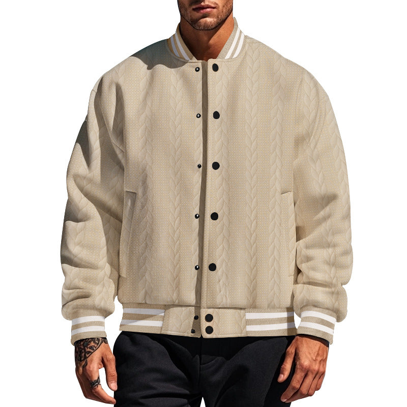 Herren lässige Bomberjacke mit strukturiertem Design R&B