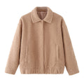 Damen kuschelige Bouclé-Jacke R&B