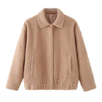 Damen kuschelige Bouclé-Jacke R&B