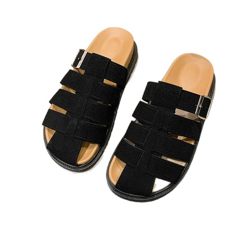 Damen Freizeitsandalen mit elastischen Riemen und modischem Verschluss EB